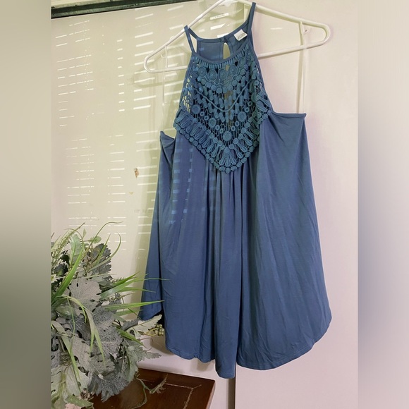 Tops - CY fashion blue Lacey tank top